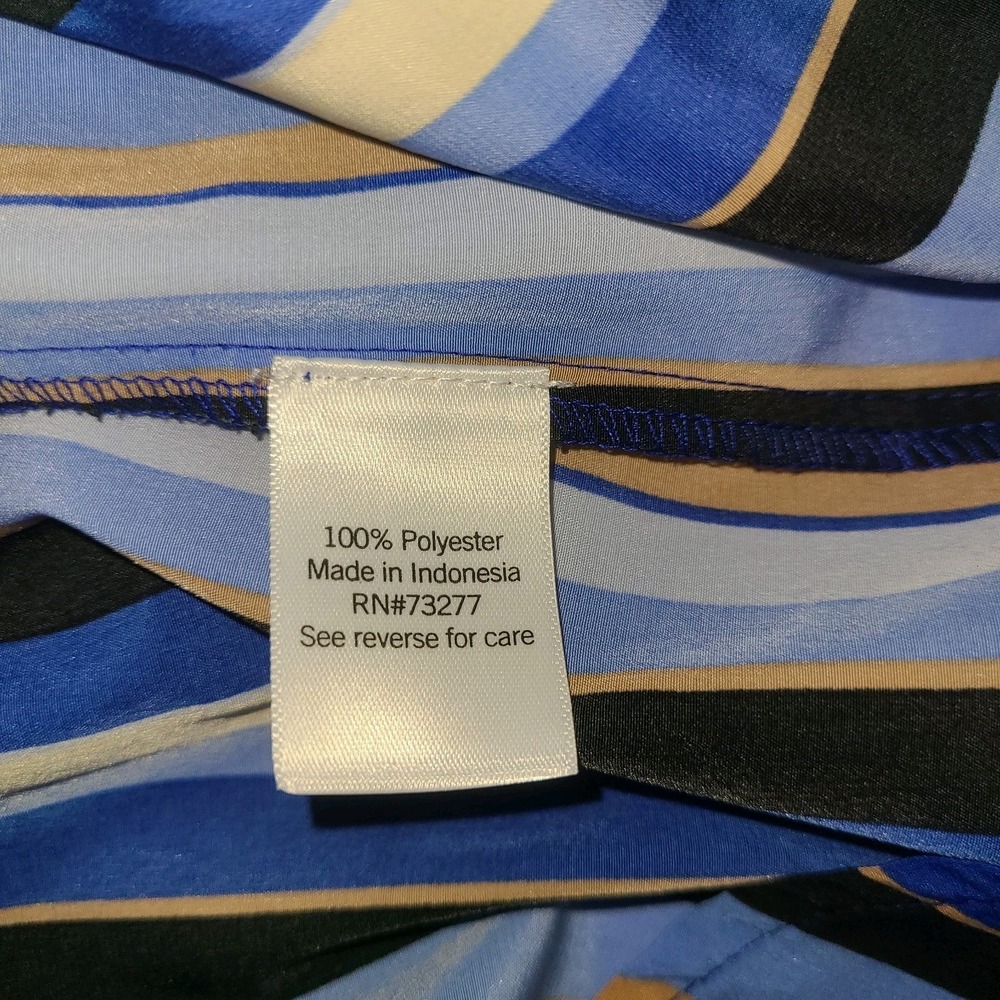 Nine West Women's Button Down Blouse Small Multicolor Striped Long Sleeve. EUC - Picture 8 of 9